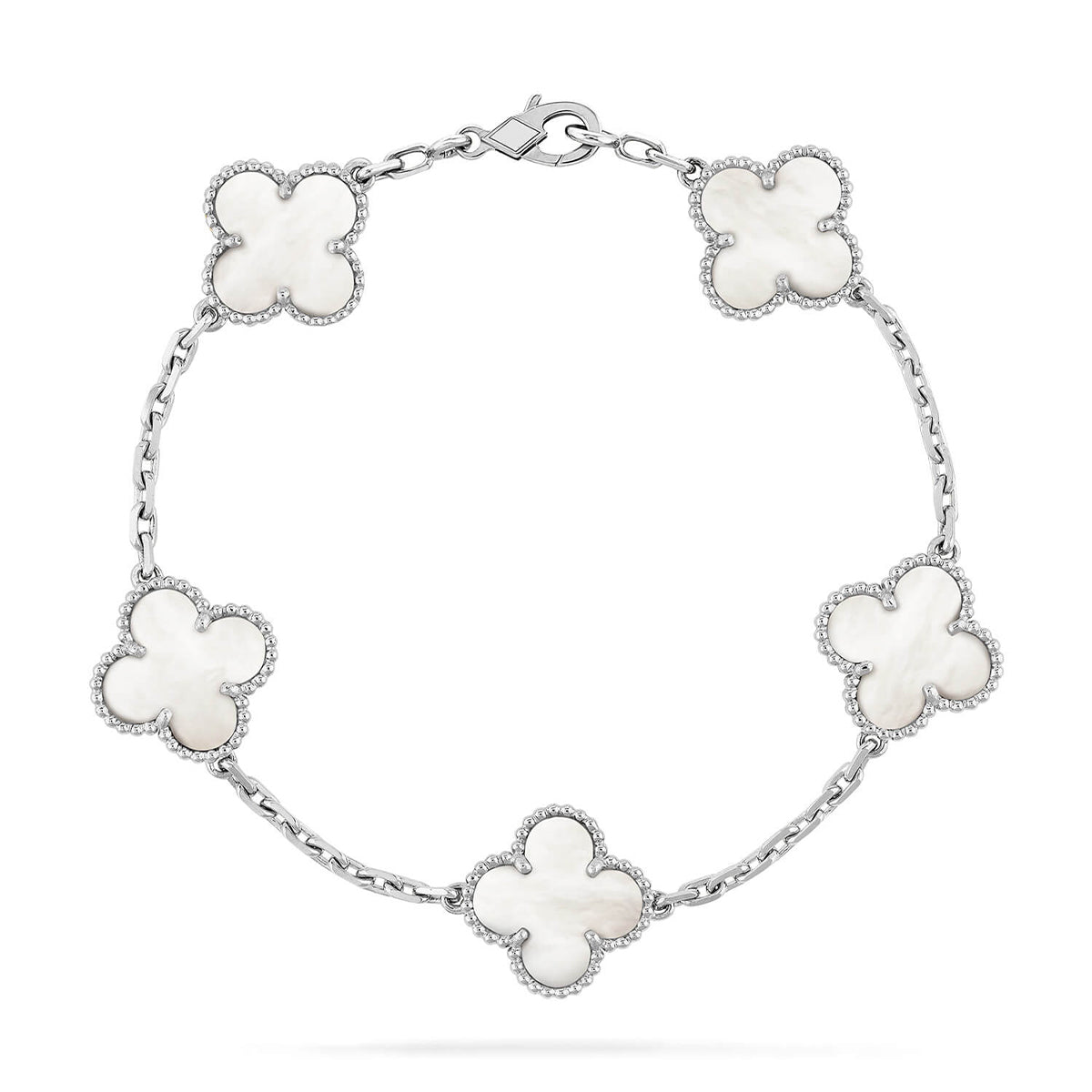 [Eterna Jewels]CLOVER WHITE PEARL MOP 5 MOTIF BRACELET COLLECTION