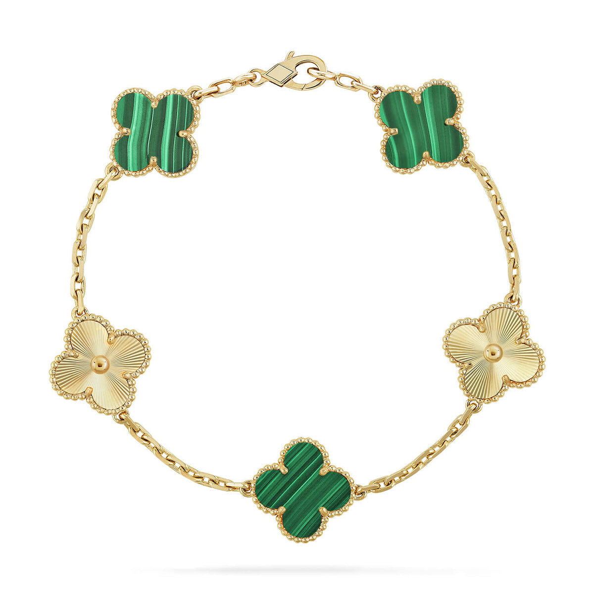 [Eterna Jewels] CLOVER 5 MOTIF MALACHITE BRACELET COLLECTION